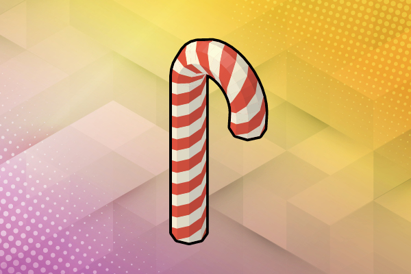 Render of candy cane.
