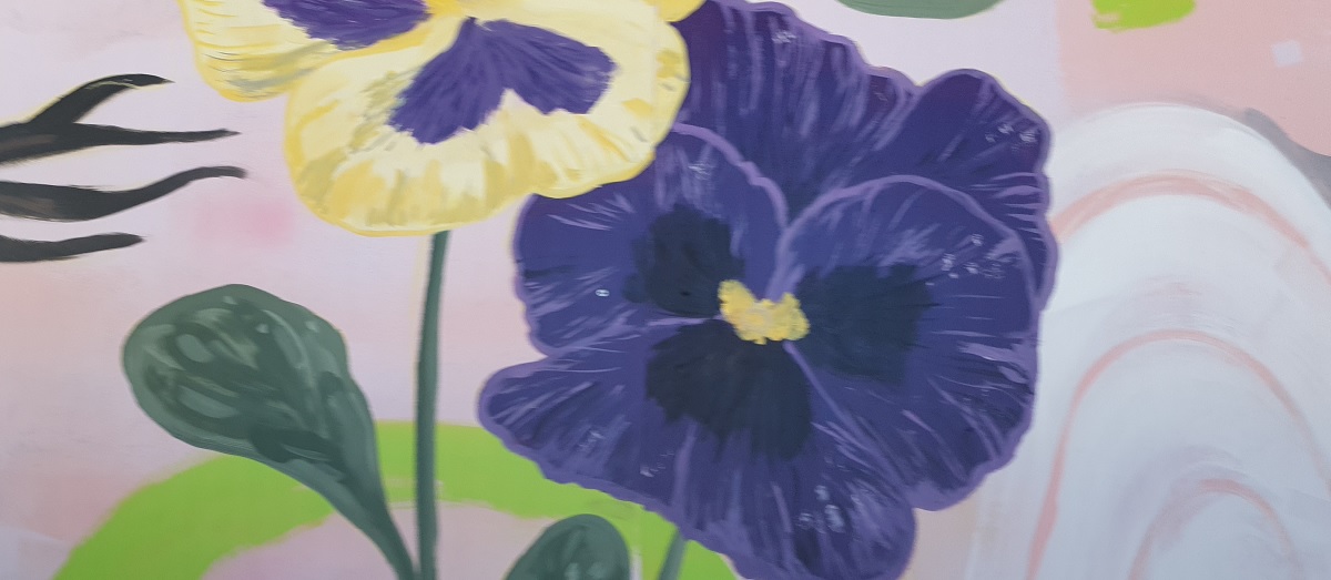 Image of painted purple flowers.