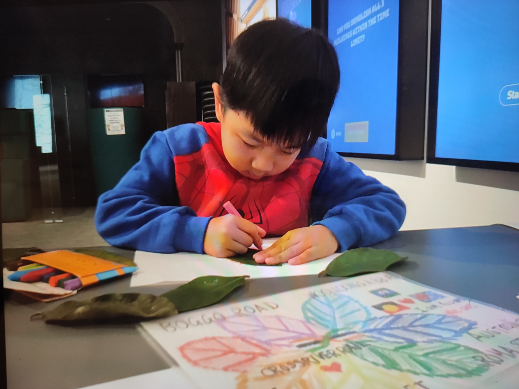 A child doing the art activity.